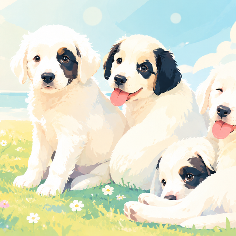 イングリッシュセッターの子犬のイラスト
